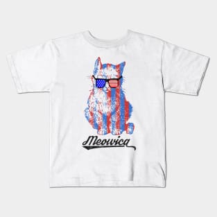 Meowica Patriot Cat - 4th of July T-Shirt Kids T-Shirt